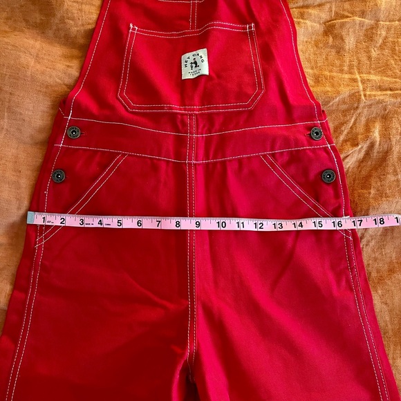 The Hey Gang Knee Patch Overalls Red Denim Size 00 - Picture 5 of 7